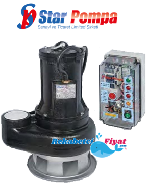 STAR SPFmc 200T 2HP 2 1/2\'\' Çıkışlı 380v Açık Fanlı Panolu Endüstriyel Tip Foseptik Dalgıç