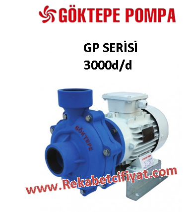 GÖKTEPE GP 150 0,75hp 3000d/d 1 1/2'' Çıkışlı Polipropilen Gövdeli Santrifüj Pompa