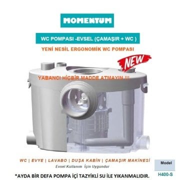 Momentum H400-S  400W 220V  WC Tuvalet Pompası (wc, evye, lavabo, duşakabin, çamaşır makinesi,evsel)