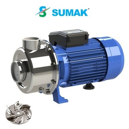 Sumak SMINOX/A-220/2 X  2.2Hp 220V  Paslanmaz Santrifüj Pompa (AISI 316)