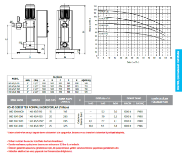 Etna 1 KO 45/3-110 15hp 380v Tek Pompalı Çok Kademeli Paket Hidrofor