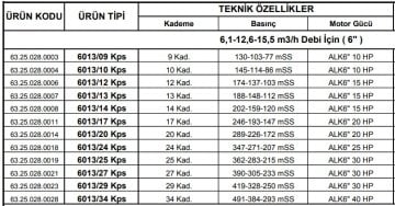 Alarko 6013/27 Kps  30Hp  6'' Paslanmaz Derin Kuyu Dalgıç Pompa (Motor+Pompa) ALK-KPS Serisi