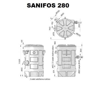 SFA Sanifos 280 1 VX S Atık Su Terfi İstasyonu 280L Vortex Pompalı