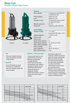 Wilo Rexa CUT GI03.26/S-T15-2-540   2Hp 380V  Parçalayıcı Bıçaklı Foseptik Dalgıç Pompa