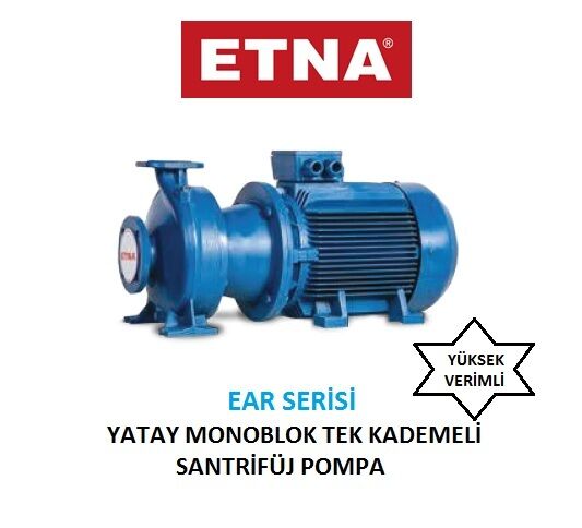 Etna EAR 40-26/300  37Hp 380V Pik Döküm Gövdeli  Yatay Monoblok Tek Kademeli Santrifüj Pompa (2900 d/dk - Trifaze)