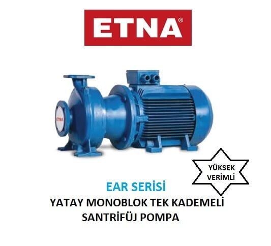 Etna EAR 50-12/40  5.5Hp 380V Pik Döküm Gövdeli  Yatay Monoblok Tek Kademeli Santrifüj Pompa (2900 d/dk - Trifaze)