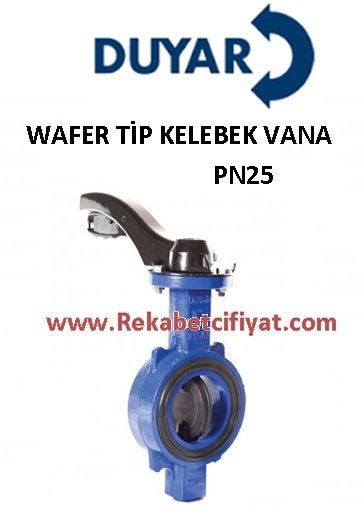 DUYAR DN100 PN25 EPDM Kaplı Sfero Klepeli Wafer Tip Kelebek Vana