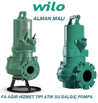 Wilo FA 10.34-258E + T 17.2-4/24H Ex   13.6Hp 380V  Atık Su Ağır Hizmet Tipi Drenaj Dalgıç Pompa