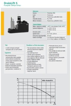 Wilo Drainlift S1/6 M   1.76Hp 220V  Entegre Pompalı Foseptik Tahliye Cihazı
