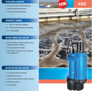 ALARKO, KBZ 21.5, 2HP, 380V, ENDÜSTRİYEL TİP, DRENAJ DALGIÇ POMPASI (2'')