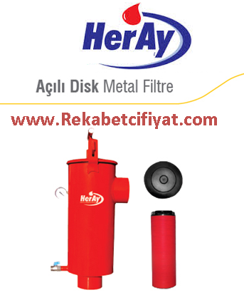 HERAY 4'' Manometreli Açılı Disk Metal Filitre