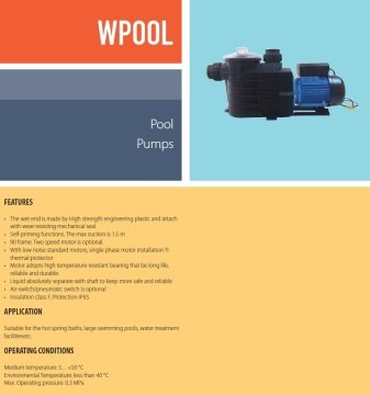 Aquastrong WPOOL 150/1-M    1.1kW  220V   Ön Filtreli Havuz Pompası