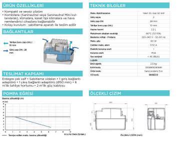 SFA Sanicondens Eco Klima ve Yoğuşma Suyu Tahliye Pompası