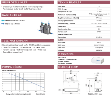 SFA Sanispeed Gri Su Pompası Fiyatları ve Yüksek Isı Dayanımı
