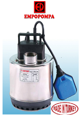 Empo SU AYGIRI 0.60 INOX  0.6Hp 220V   Paslanmaz  Gövdeli Drenaj Dalgıç Pompa