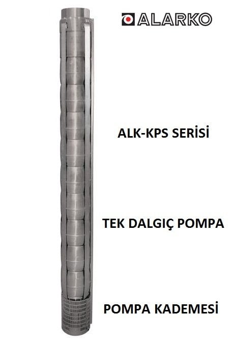 Alarko 6013/17  20Hp  6'' Paslanmaz Çelik Derin Kuyu Tek Dalgıç Pompa (Tek Pompa-Pompa Kademesi) ALK-KPS Serisi