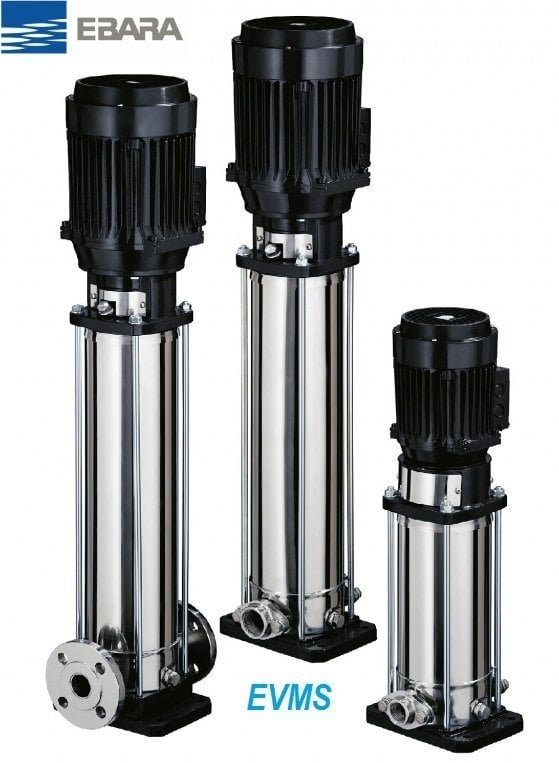 Ebara  EVMS3  10N5/1.1   1.5Hp 380V  Dikey Milli Çok Kademeli Paslanmaz Çelik İnline Pompa  (Aisi 304)