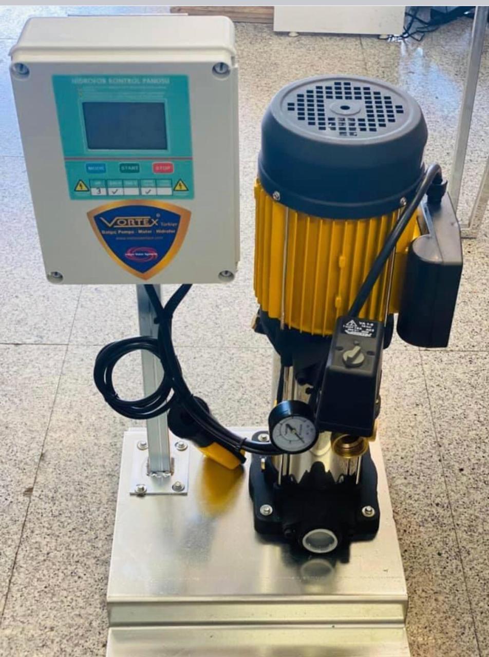 Vortex VKP VD S/S  9-07 M    3Hp 220V  Tanksız Tek Pompalı Paslanmaz Çelik Fanlı Paket Hidrofor