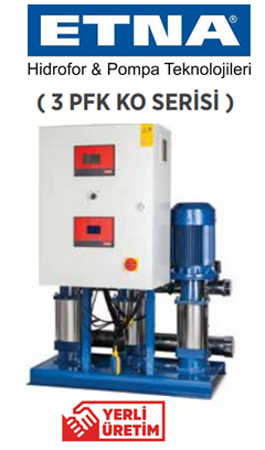 Etna 3 PFK KO 15/4-22 3hp Üç Pompalı Frekans İnvertörlü Paket Hidrofor