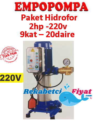 EMPO EMH 80X1/12 M 2HP 220V Tek Pompalı Paket Hidrofor 9kat-20daire