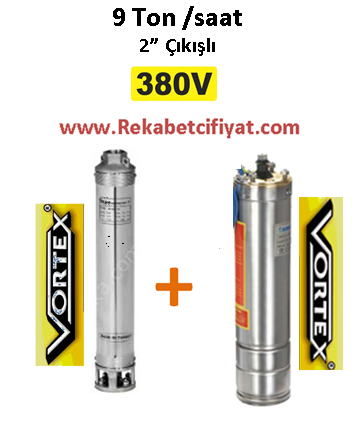 9 GM - 20 3HP 380V Vortex Pompa+Vortex Motor Derin Kuyu Dalgıç Pompası