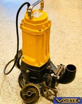 Vortex WCR 750 ET   7.5HP 380V   Krom Açık Fanlı Bıçaklı ve Öğütücülü Pis Su Dalgıç Pompa (Tıkanma Yapmaz)