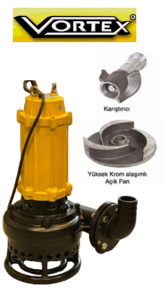 Vortex Eco KRS 32 3Hp 1450d/d Karıştırıcılı Çamur Dalgıç Pompa