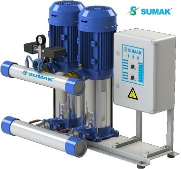 Sumak  SHT8B 300/8  2X2.2 kW  380V  Çift Pompalı Düşey Milli Kademeli Hidrofor