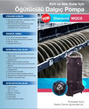 ALARKO WQCS(D) 10-12 1.5HP 2\'\' Çıkışlı 220V Bıçaklı Öğütücü Foseptik Dalgıç Pompa