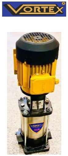 Vortex VDS 14-02    1Hp 380V   Paslanmaz Çelik Fanlı Dik Milli Kademeli İnline Pompa