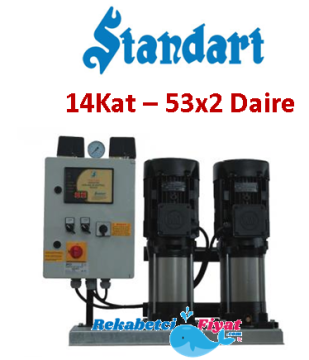 STANDART TH2X SBT-V 100/5 7.5HP 380V Çift Pompalı Paket Hidrofor