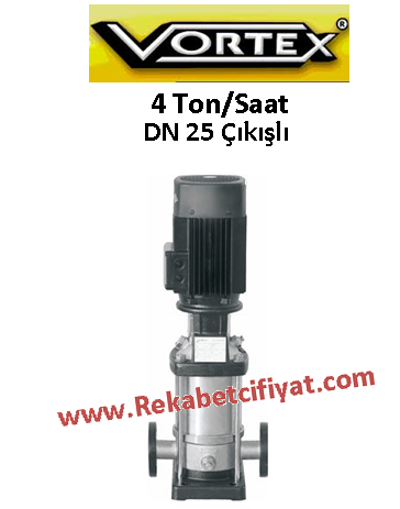VORTEX VS 2-15 2HP 380V İnline Dik Milli Paslanmaz Çelik Fanlı Pompa