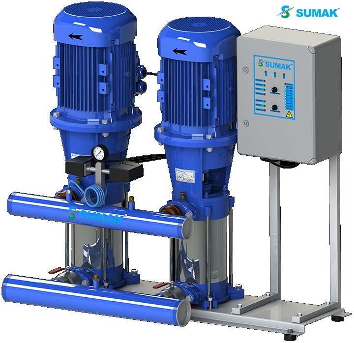 Sumak  SHT24B 750/5  2X5.5 kW  380V  Çift Pompalı Düşey Milli Kademeli Hidrofor