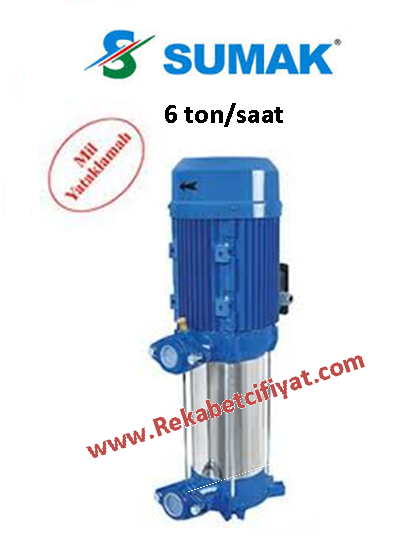 SUMAK SHT6-150/8 1,5hp 380V Noril Fanlı Dik Milli Pompa