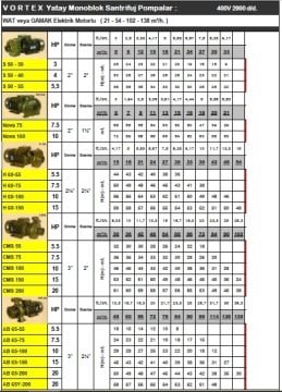 Vortex AB 65Y-200     20Hp 380V    Yatay Monoblok Santrifüj Pompa