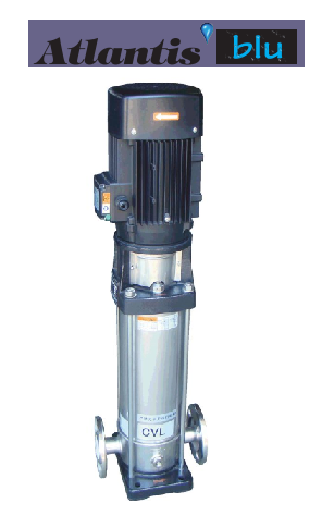 Atlantis  CVL 15-20KT     10Hp 380V   Dik Milli Komple Paslanmaz Çelik Çok Kademeli İnline Pompa