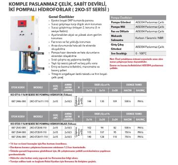 Etna 2KO-ST20/5-55  2x7.5Hp 380V Çift Pompalı Komple Paslanmaz Çelik Dik Milli Sabit Devirli Hidrofor (Aisi 304)