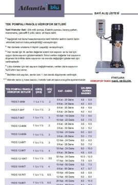 Atlantis  YKDIK 20-8KT     6Hp 380V   Tek Pompalı Panolu Hidrofor (Elektronik Kartlı Sistem)