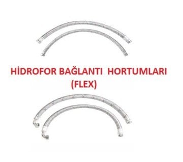 2''   125 cm  DİRSEKLİ TİP ÇELİK ÖRGÜLÜ HİDROFOR BAĞLANTI HORTUMU (FLEX)
