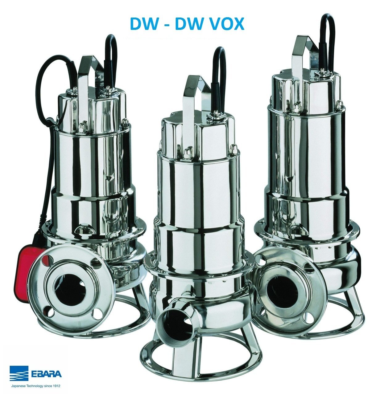 Ebara  DW VOX 200  2Hp 380V Komple Paslanmaz Pis Su Drenaj Dalgıç Pompa