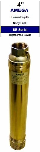 Amega  4 SB  3/25     2Hp   25 Kademeli   4\'\' Noril Fanlı Dalgıç Pompa Kademesi (TEK POMPA)